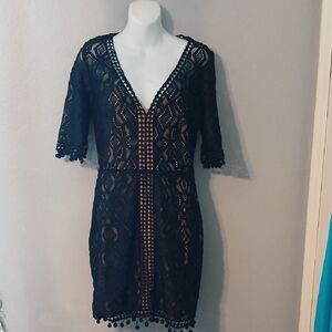 Gianni Bini Black Lace Mini Dress